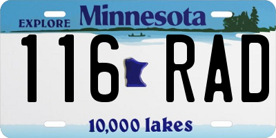 MN license plate 116RAD