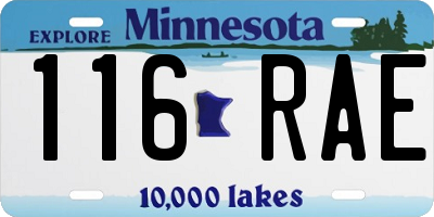 MN license plate 116RAE