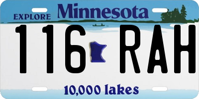 MN license plate 116RAH