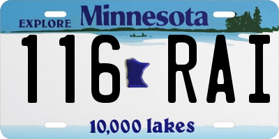 MN license plate 116RAI