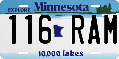 MN license plate 116RAM