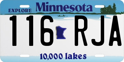 MN license plate 116RJA