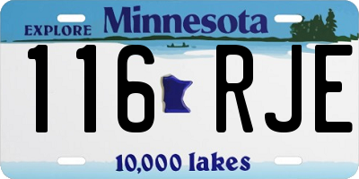 MN license plate 116RJE