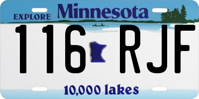 MN license plate 116RJF