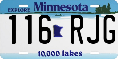 MN license plate 116RJG