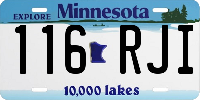 MN license plate 116RJI