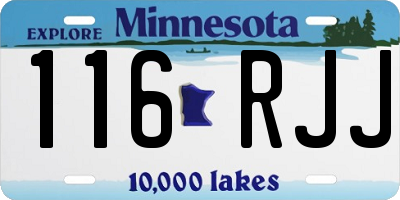 MN license plate 116RJJ