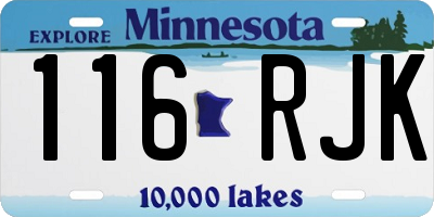 MN license plate 116RJK