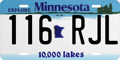MN license plate 116RJL