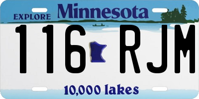 MN license plate 116RJM