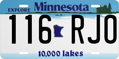 MN license plate 116RJO