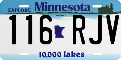 MN license plate 116RJV