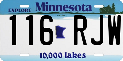 MN license plate 116RJW