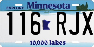 MN license plate 116RJX