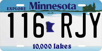 MN license plate 116RJY