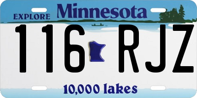 MN license plate 116RJZ