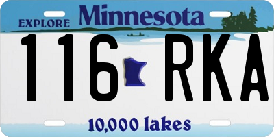 MN license plate 116RKA