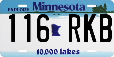 MN license plate 116RKB