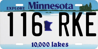 MN license plate 116RKE