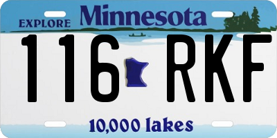 MN license plate 116RKF