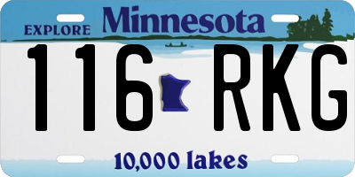 MN license plate 116RKG