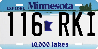 MN license plate 116RKI
