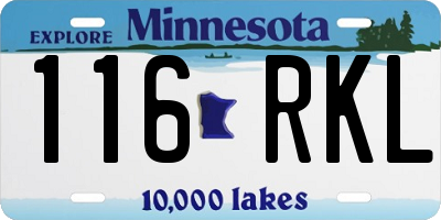 MN license plate 116RKL