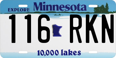 MN license plate 116RKN