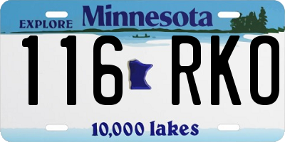 MN license plate 116RKO