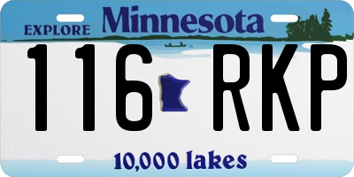 MN license plate 116RKP