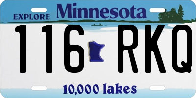 MN license plate 116RKQ