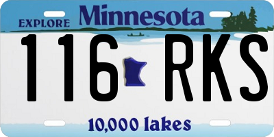 MN license plate 116RKS