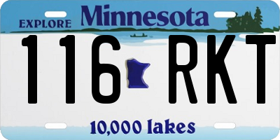 MN license plate 116RKT