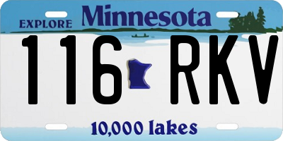 MN license plate 116RKV