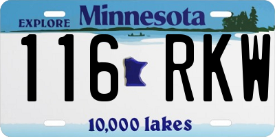 MN license plate 116RKW