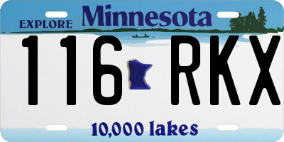 MN license plate 116RKX