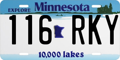 MN license plate 116RKY