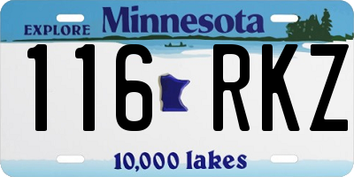 MN license plate 116RKZ