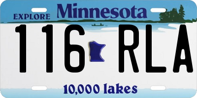 MN license plate 116RLA