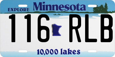 MN license plate 116RLB