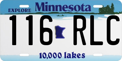 MN license plate 116RLC