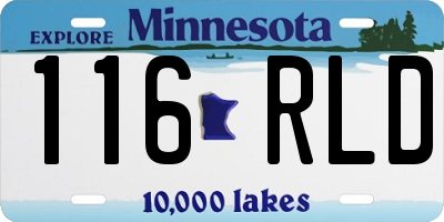 MN license plate 116RLD