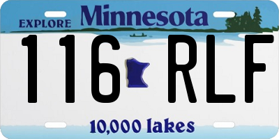 MN license plate 116RLF