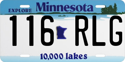 MN license plate 116RLG