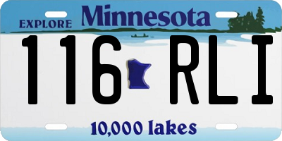 MN license plate 116RLI