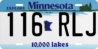 MN license plate 116RLJ