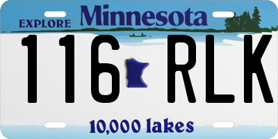 MN license plate 116RLK