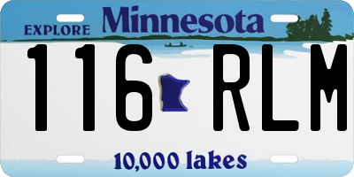 MN license plate 116RLM