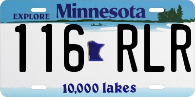 MN license plate 116RLR