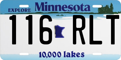 MN license plate 116RLT